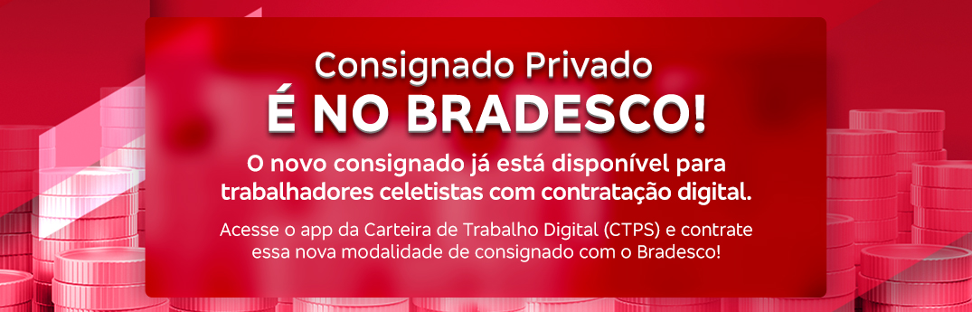#PraCegoVer: Temos um fundo vermelho com grafismos brancos e a imagem de um homem comemorando com uma mão e com o celular na outra. E em destaque temos o seguinte texto: 'Meta pra 2023: contas em dia. Aqui tem crédito consignado pra aproveitar o ano com mais tranquilidade em até' logo do lado da frase um box com a continuação do texto: '120 dias pra começar a pagar'. Ao final temos um botão de 'Saiba mais'